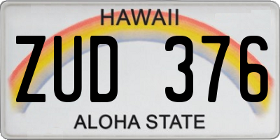 HI license plate ZUD376
