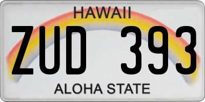 HI license plate ZUD393