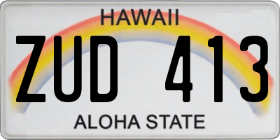 HI license plate ZUD413