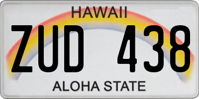 HI license plate ZUD438