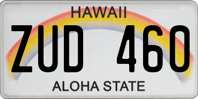 HI license plate ZUD460