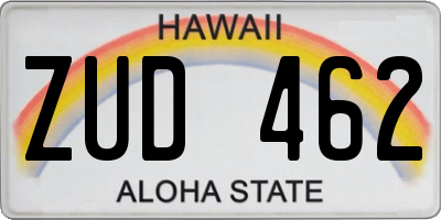 HI license plate ZUD462