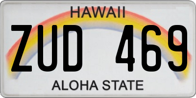 HI license plate ZUD469
