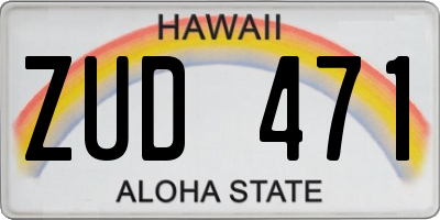 HI license plate ZUD471