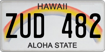 HI license plate ZUD482