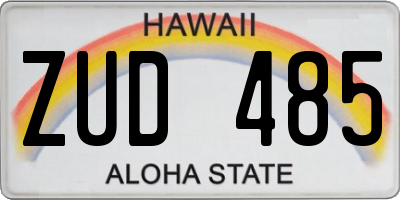 HI license plate ZUD485