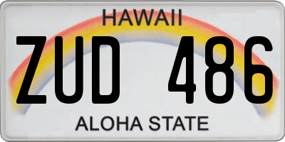 HI license plate ZUD486