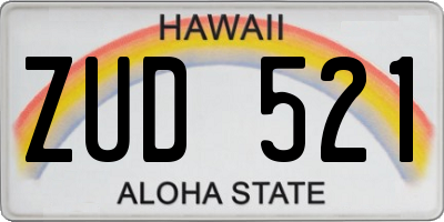 HI license plate ZUD521
