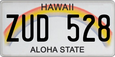HI license plate ZUD528