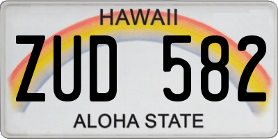 HI license plate ZUD582