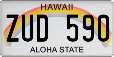 HI license plate ZUD590