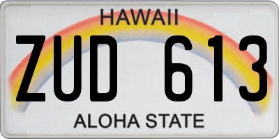 HI license plate ZUD613