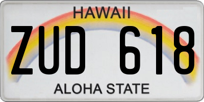 HI license plate ZUD618