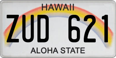HI license plate ZUD621
