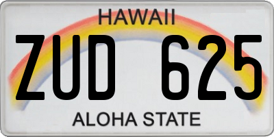 HI license plate ZUD625