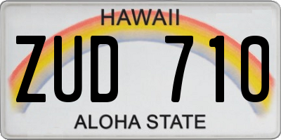 HI license plate ZUD710