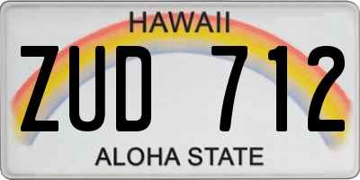 HI license plate ZUD712