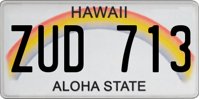 HI license plate ZUD713