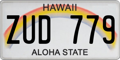 HI license plate ZUD779