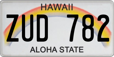 HI license plate ZUD782