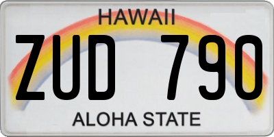 HI license plate ZUD790