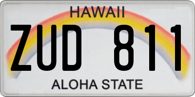 HI license plate ZUD811