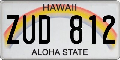 HI license plate ZUD812