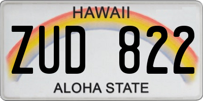 HI license plate ZUD822