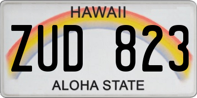 HI license plate ZUD823