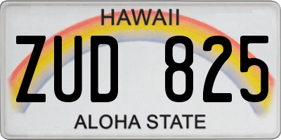 HI license plate ZUD825