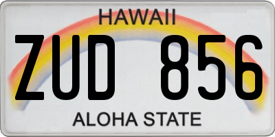 HI license plate ZUD856