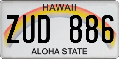 HI license plate ZUD886