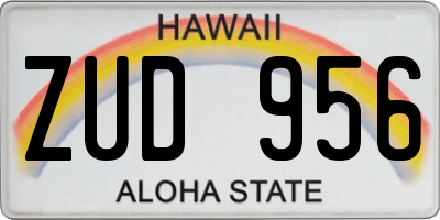 HI license plate ZUD956