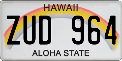 HI license plate ZUD964