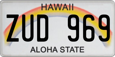 HI license plate ZUD969