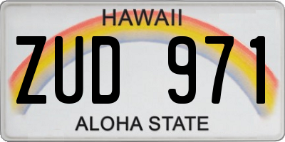 HI license plate ZUD971