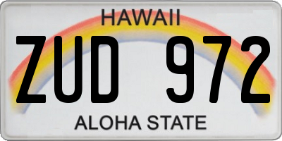 HI license plate ZUD972