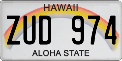 HI license plate ZUD974