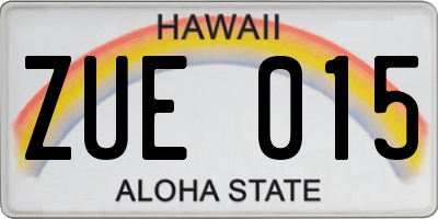HI license plate ZUE015