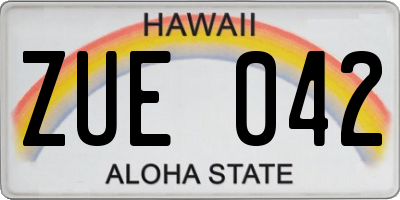 HI license plate ZUE042