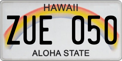 HI license plate ZUE050