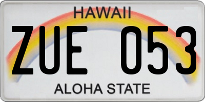 HI license plate ZUE053