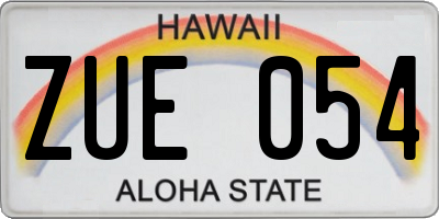 HI license plate ZUE054