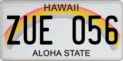 HI license plate ZUE056