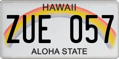 HI license plate ZUE057