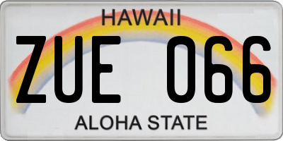 HI license plate ZUE066