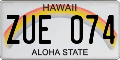 HI license plate ZUE074