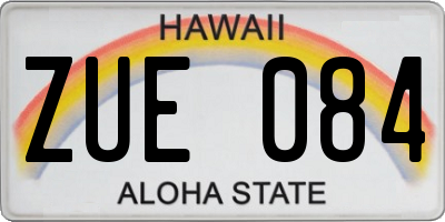 HI license plate ZUE084