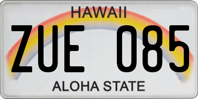 HI license plate ZUE085