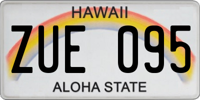 HI license plate ZUE095